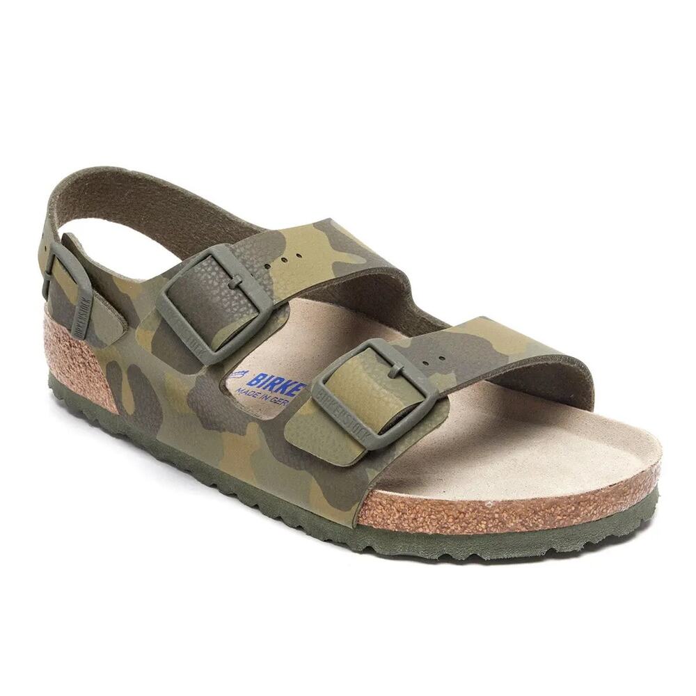 Birkenstock Camo Strappy Sandals Women's Size 8 Green Army Soft Footbed 39